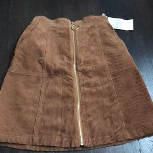 Brown Japanese corduroy skirt with zipper